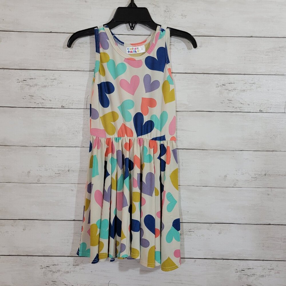Dot Dot Smile‎ Baby Girl Rainbow Hearts Twirl Tank Dress Summer Spring Size 2T